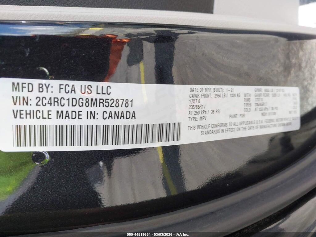 2C4RC1DG8MR528781 2021 CHRYSLER VOYAGER photo no. 9