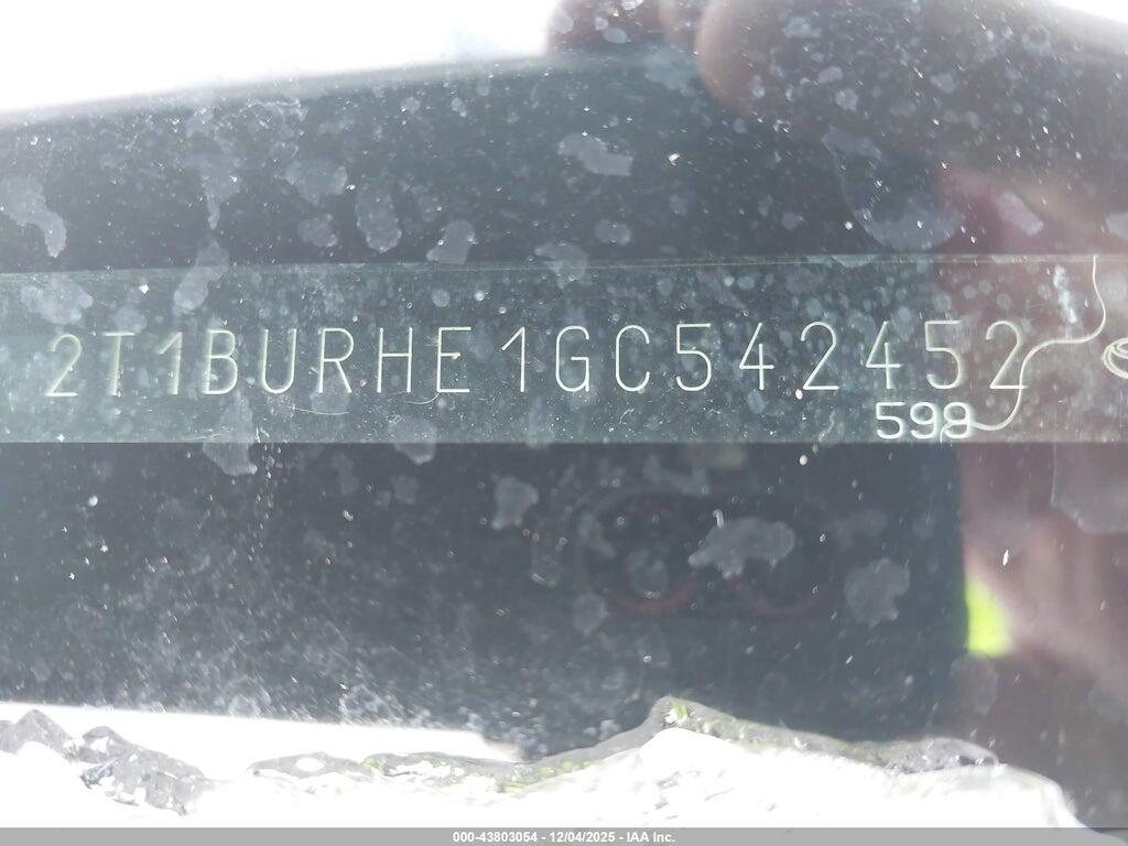2T1BURHE1GC542452 2016 TOYOTA COROLLA photo no. 9