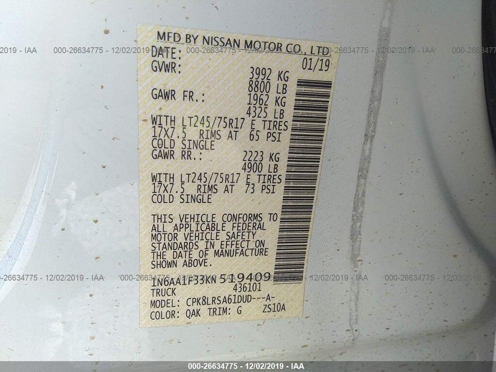 1N6AA1F33KN519409 2019 NISSAN TITAN XD photo no. 9