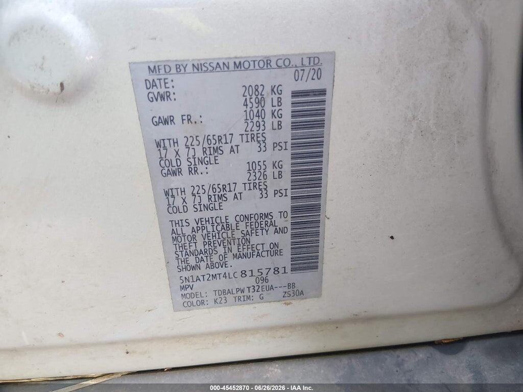 5N1AT2MT4LC815781 2020 NISSAN ROGUE photo no. 9
