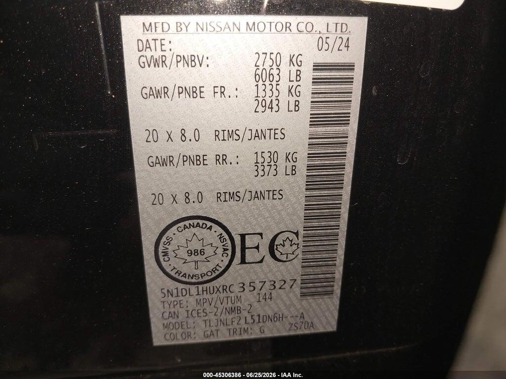 5N1DL1HUXRC357327 2024 INFINITI QX60 photo no. 9