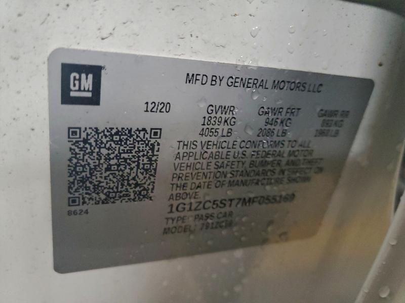 1G1ZC5ST7MF055169 2021 CHEVROLET MALIBU photo no. 12