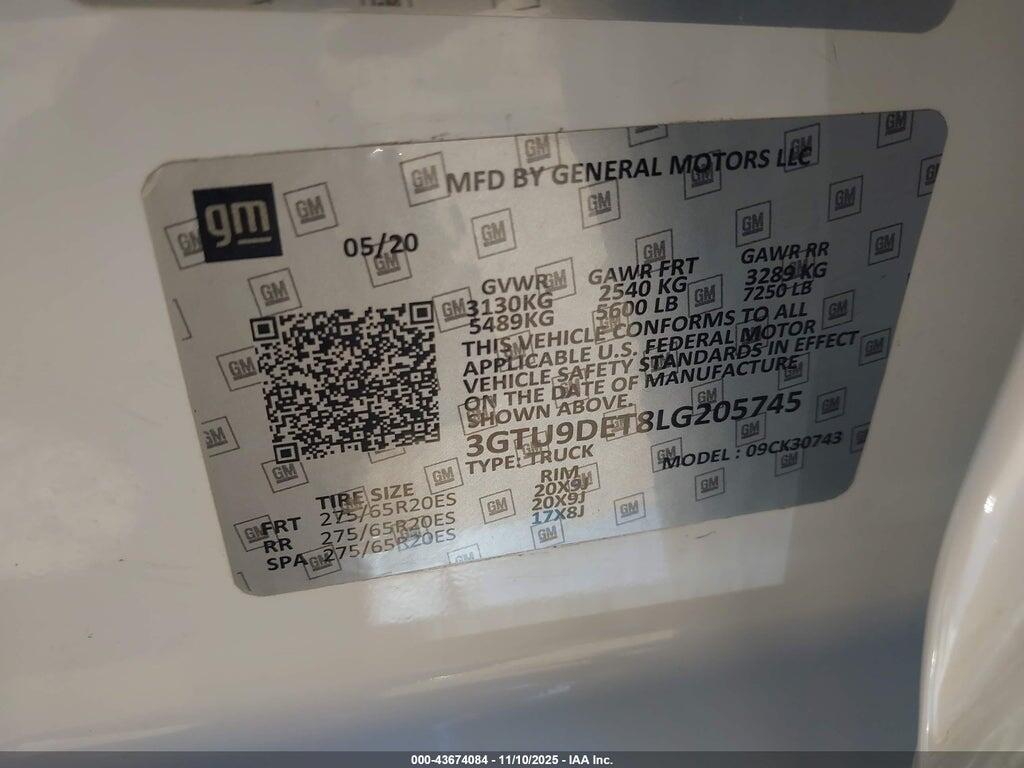 1GTU9DED9M2384341 2021 GMC SIERRA 1500 photo no. 9