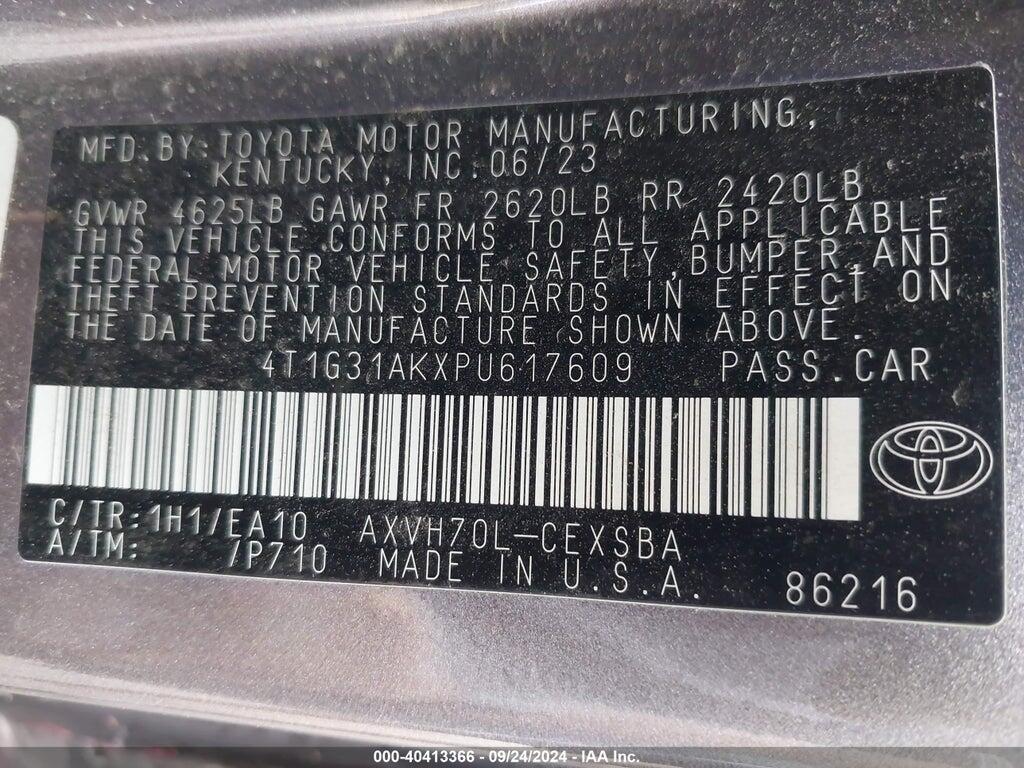 4T1G31AKXPU617609 2023 TOYOTA CAMRY photo no. 9