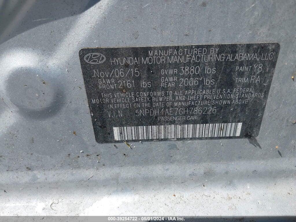 5NPDH4AE7GH786226 2016 HYUNDAI ELANTRA photo no. 9