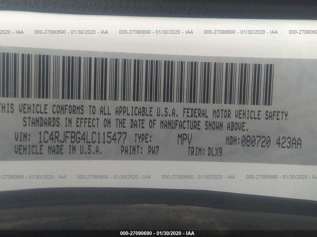 1C4RJFBG4LC115477 2020 JEEP GRAND CHEROKEE photo no. 9