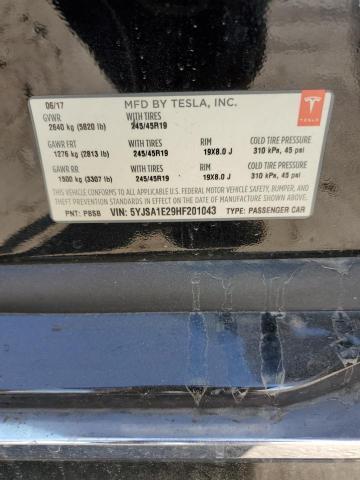 5YJSA1E29HF201043 2017 TESLA MODEL S photo no. 12