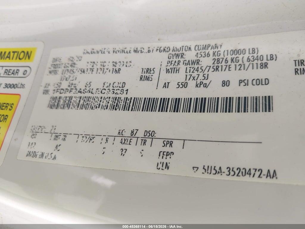 1FDBF2A64LEC93281 2020 FORD F-250 photo no. 9