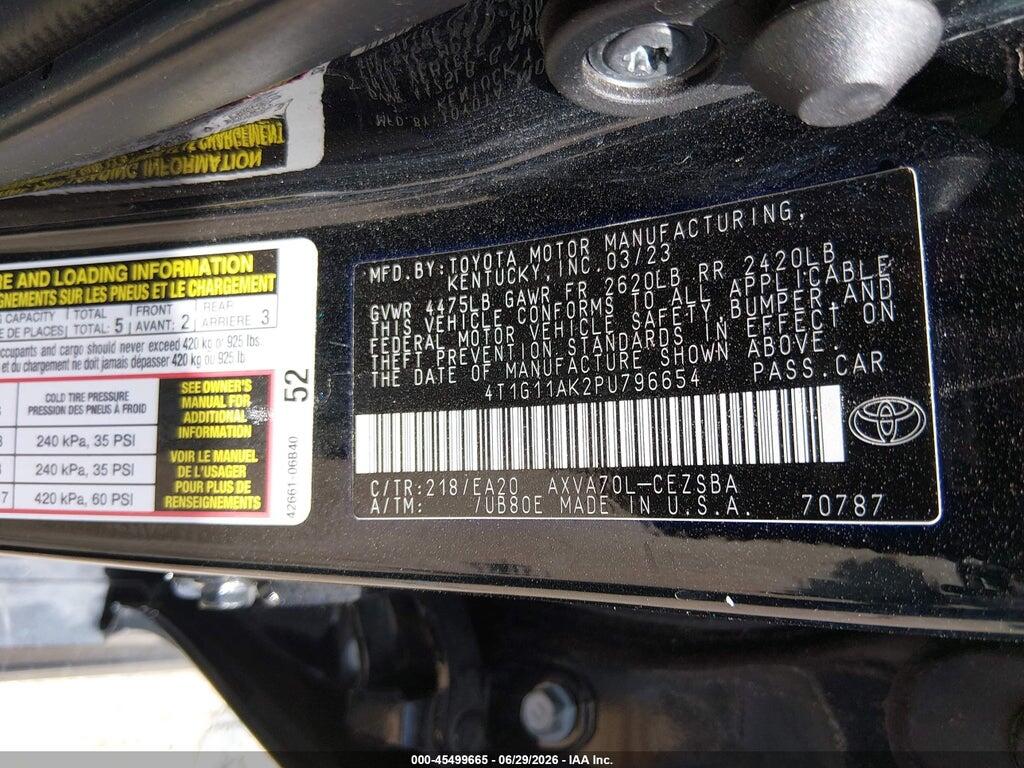 4T1G11AK2PU796654 2023 TOYOTA CAMRY photo no. 9