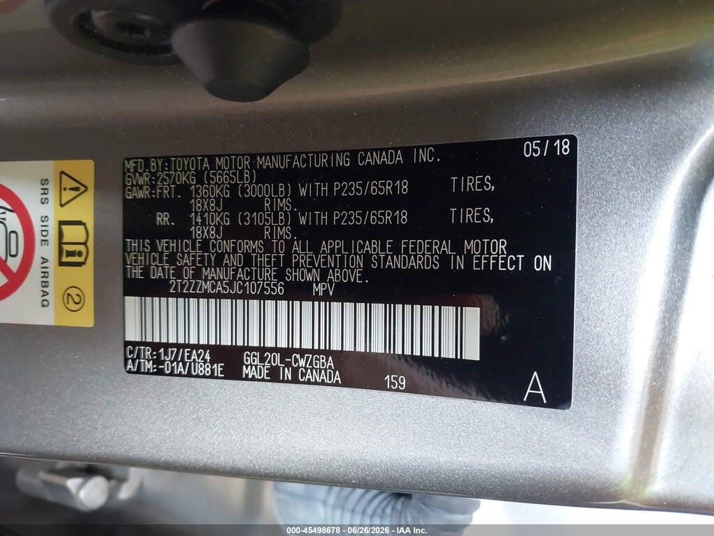2T2ZZMCA5JC107556 2018 LEXUS RX 350 photo no. 9