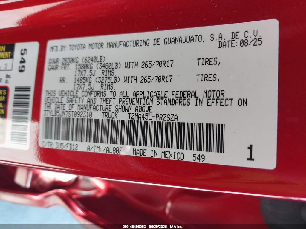 3TYLB5JN7ST092310 2025 TOYOTA TACOMA photo no. 9