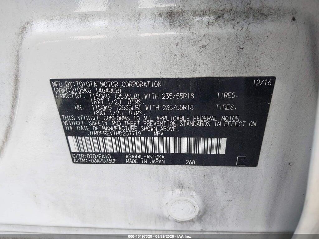 JTMDFREV1HD207719 2017 TOYOTA RAV4 photo no. 9