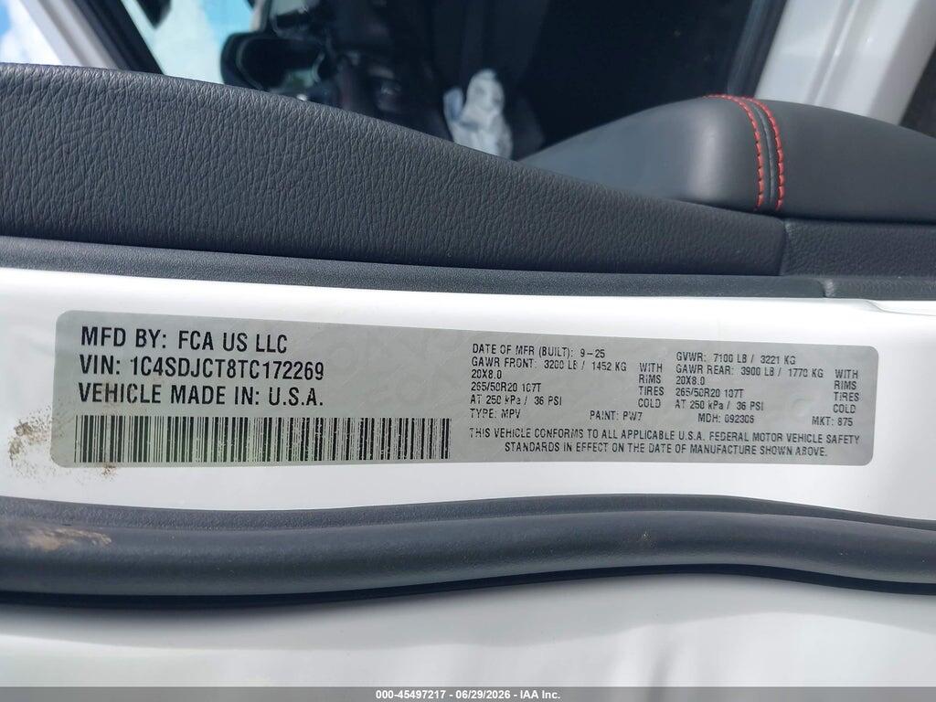 1C4SDJCT8TC172269 2026 DODGE DURANGO photo no. 9