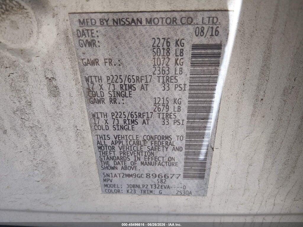 5N1AT2MM9GC896677 2016 NISSAN ROGUE photo no. 9