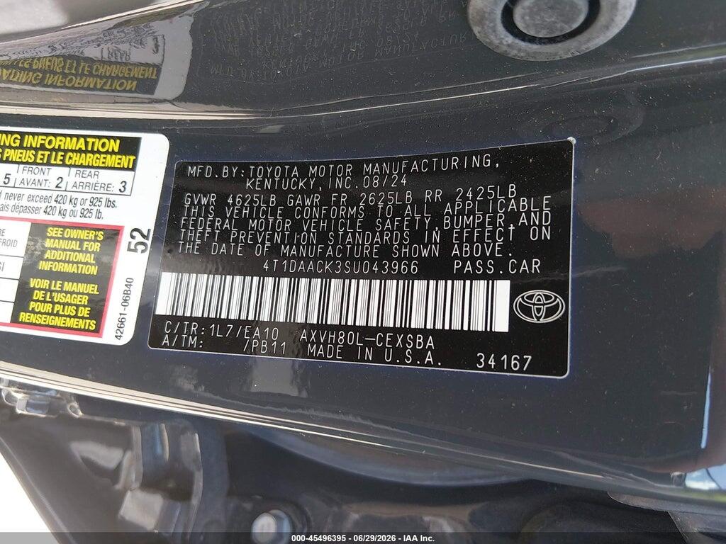 4T1DAACK3SU043966 2025 TOYOTA CAMRY photo no. 9