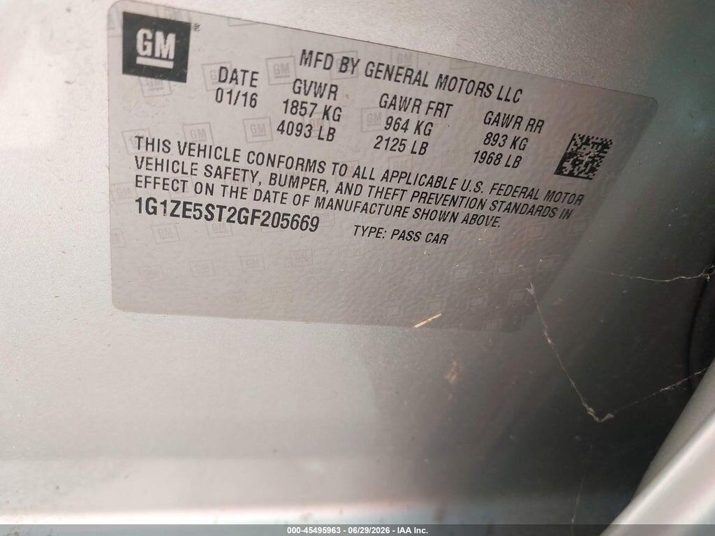 1G1ZE5ST2GF205669 2016 CHEVROLET MALIBU photo no. 9
