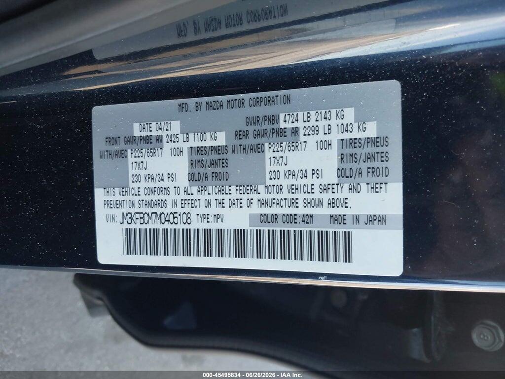 JM3KFBCM7M0405108 2021 MAZDA CX-5 photo no. 9