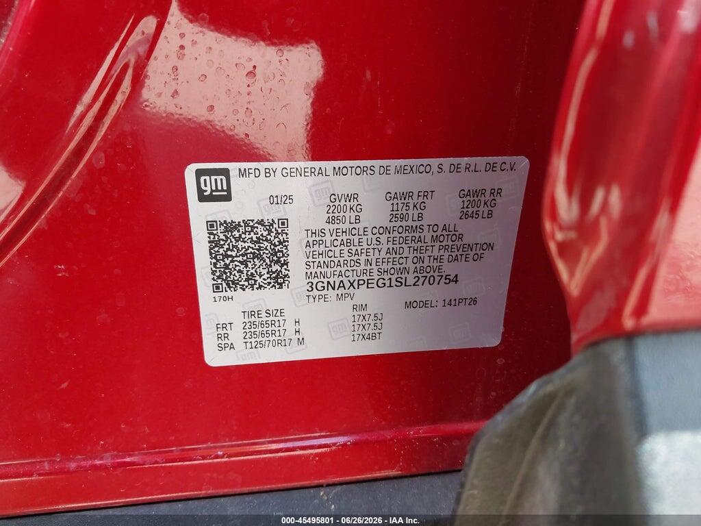 3GNAXPEG1SL270754 2025 CHEVROLET EQUINOX photo no. 9