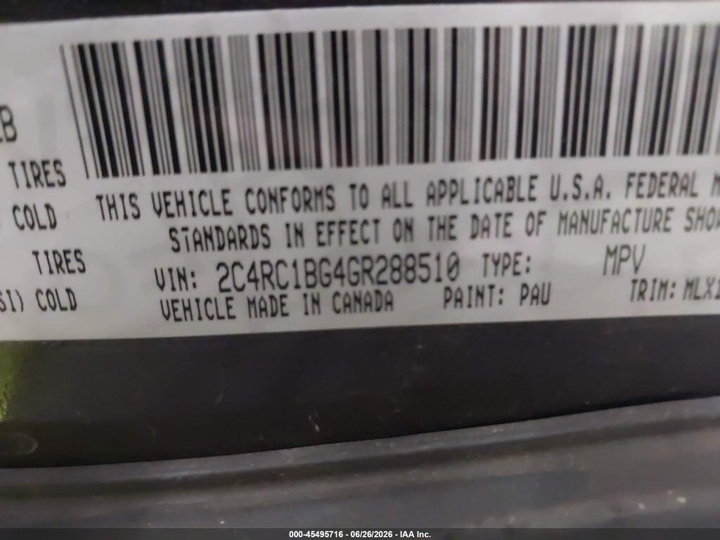 2C4RC1BG4GR288510 2016 CHRYSLER TOWN & COUNTRY photo no. 9
