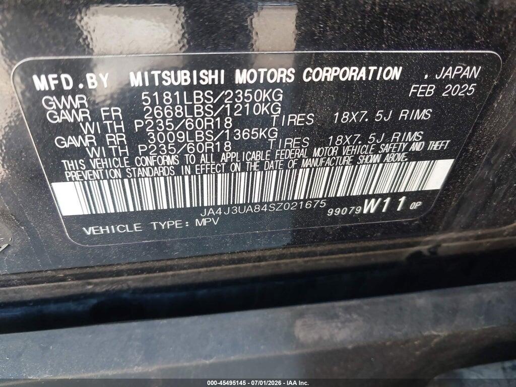 JA4J3UA84SZ021675 2025 MITSUBISHI OUTLANDER photo no. 9
