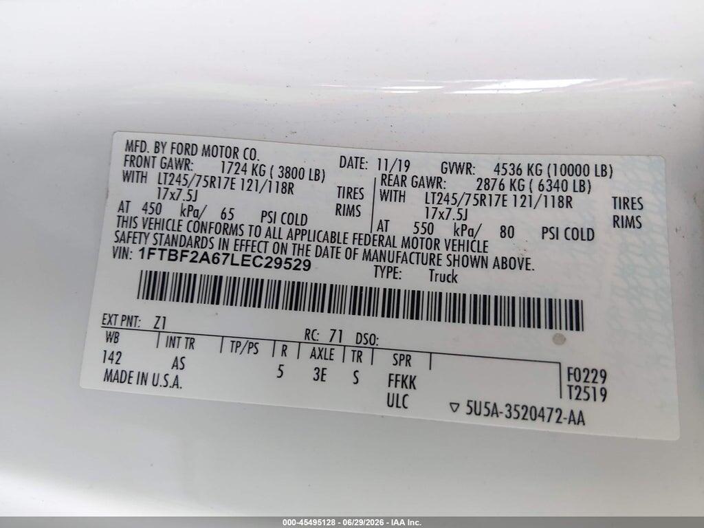 1FTBF2A67LEC29529 2020 FORD F-250 photo no. 9