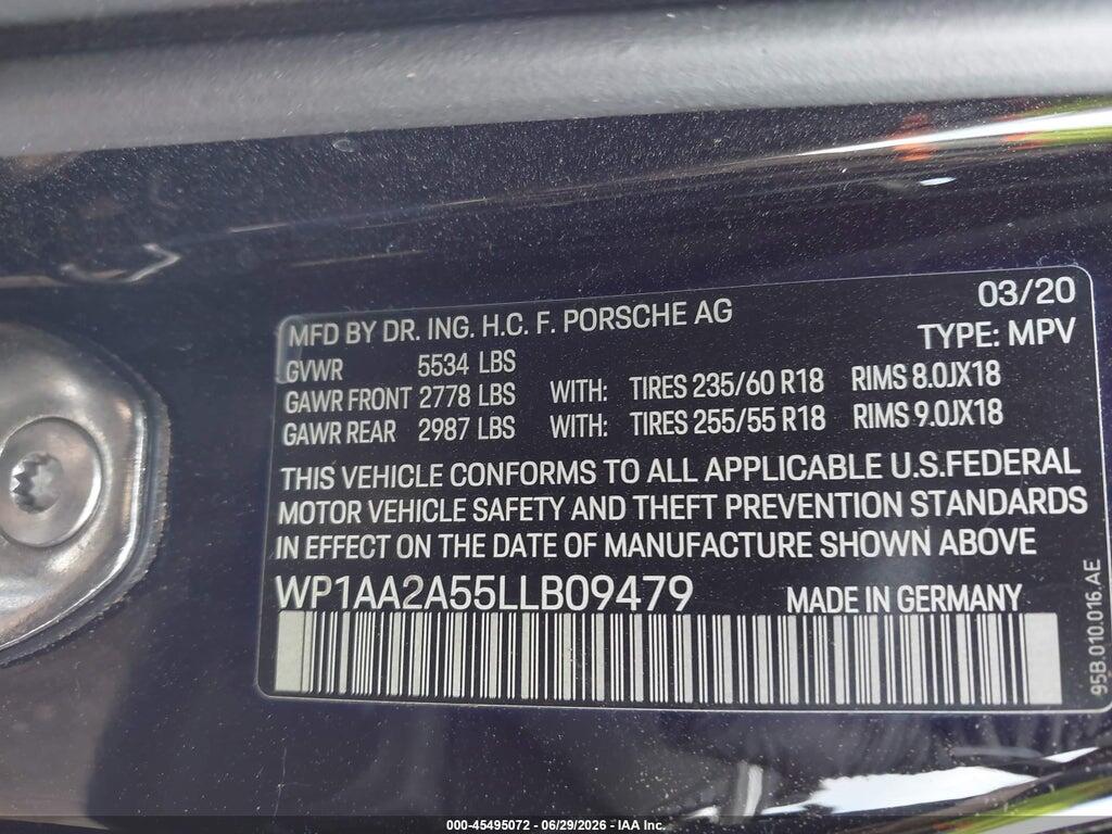 WP1AA2A55LLB09479 2020 PORSCHE MACAN photo no. 9
