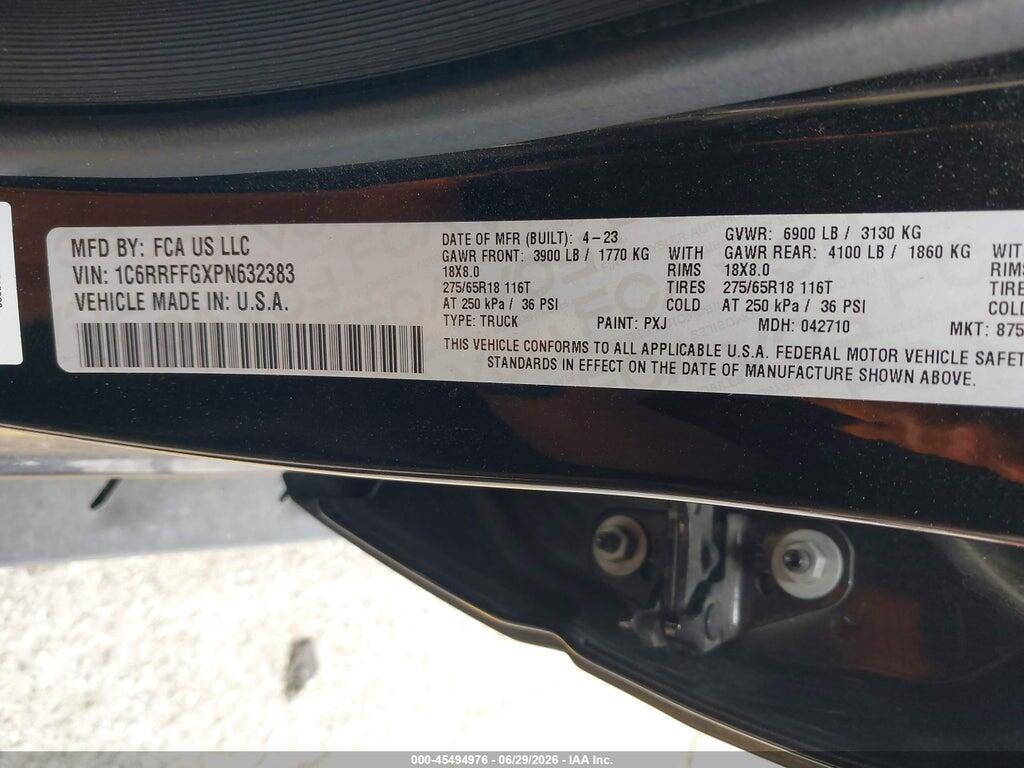 1C6RRFFGXPN632383 2023 RAM 1500 photo no. 9