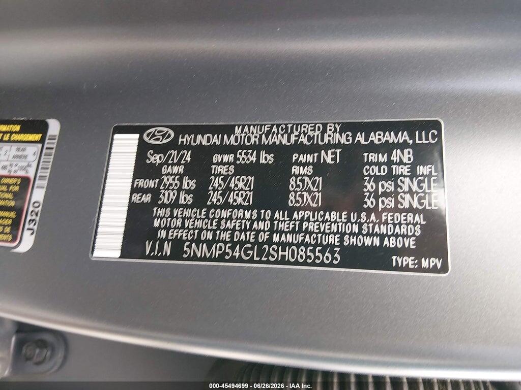 5NMP54GL2SH085563 2025 HYUNDAI SANTA FE photo no. 9