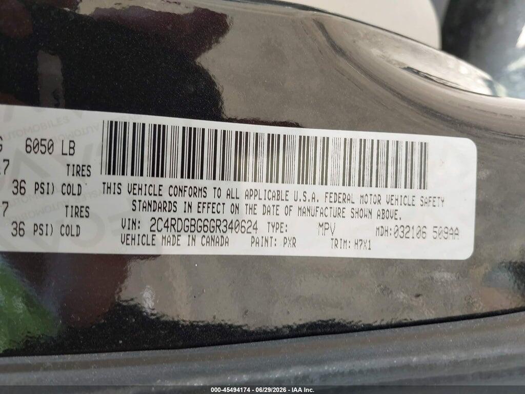 2C4RDGBG6GR340624 2016 DODGE GRAND CARAVAN photo no. 9