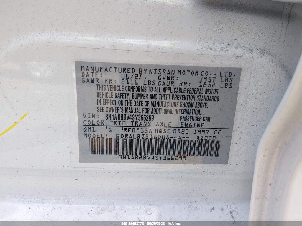 3N1AB8BV4SY366299 2025 NISSAN SENTRA photo no. 9