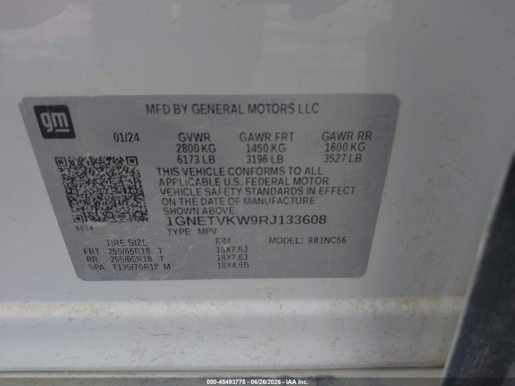 1GNETVKW9RJ133608 2024 CHEVROLET TRAVERSE LIMITED photo no. 9
