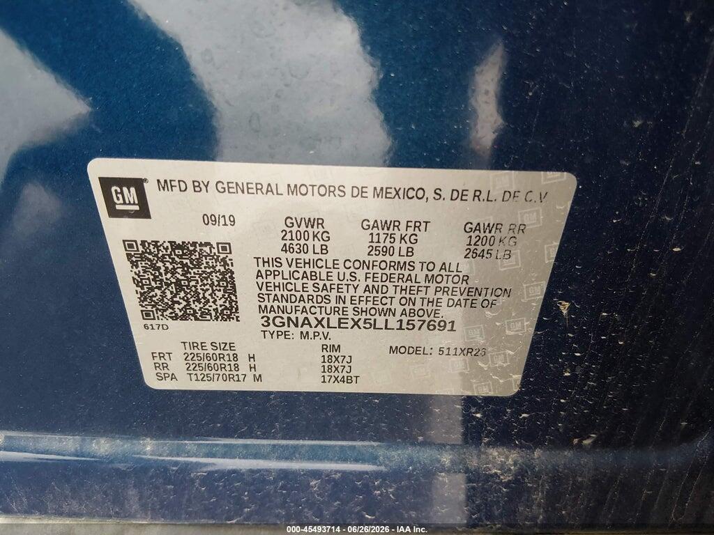 3GNAXLEX5LL157691 2020 CHEVROLET EQUINOX photo no. 9