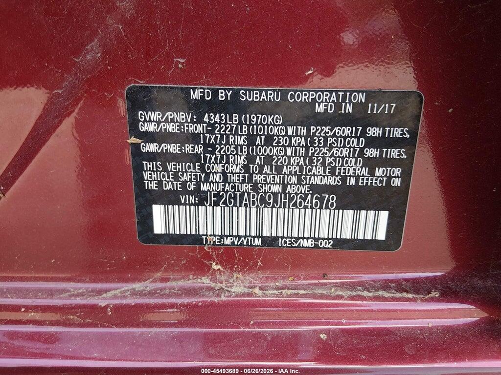 JF2GTABC9JH264678 2018 SUBARU CROSSTREK photo no. 9