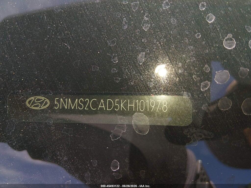 5NMS2CAD5KH101978 2019 HYUNDAI SANTA FE photo no. 9