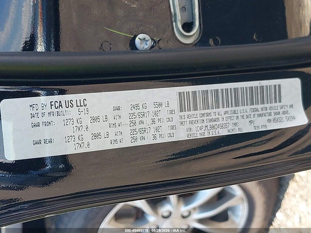 1C4PJMLB0KD458357 2019 JEEP CHEROKEE photo no. 9