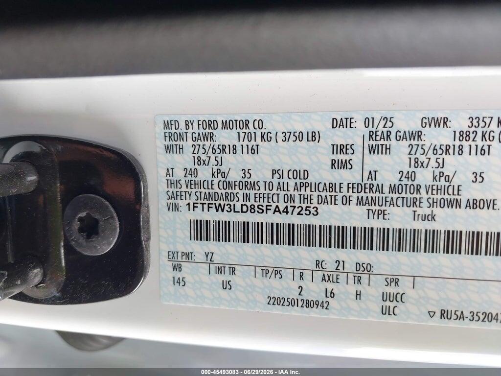 1FTFW3LD8SFA47253 2025 FORD F-150 photo no. 9