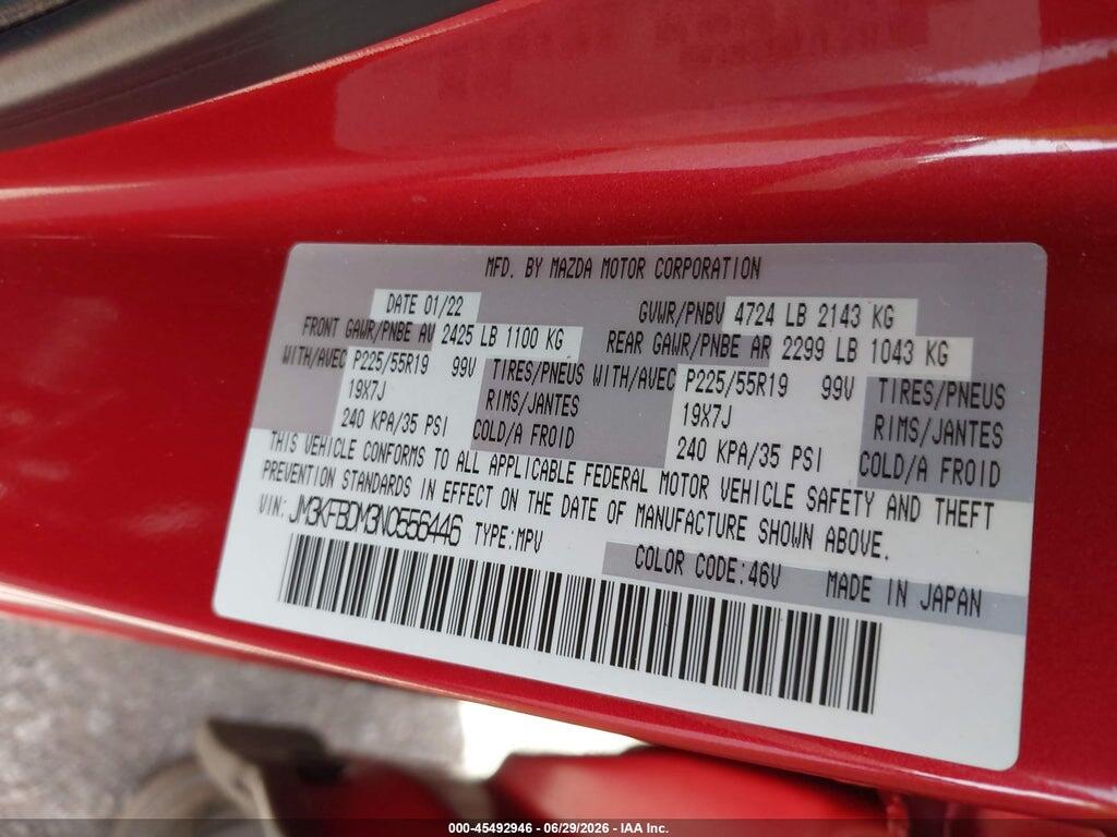 JM3KFBDM3N0556446 2022 MAZDA CX-5 photo no. 9