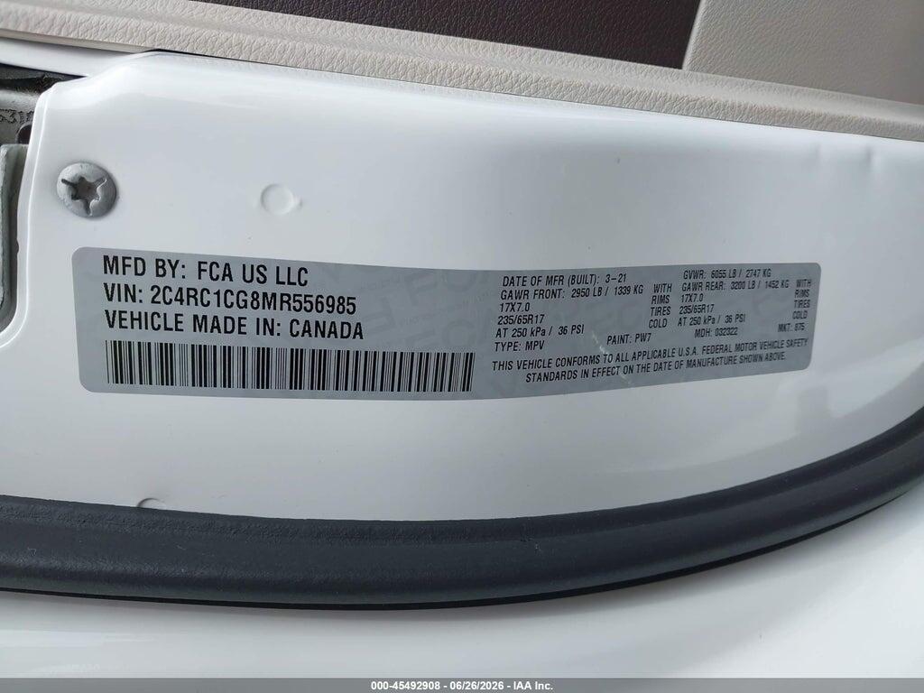 2C4RC1CG8MR556985 2021 CHRYSLER VOYAGER photo no. 9