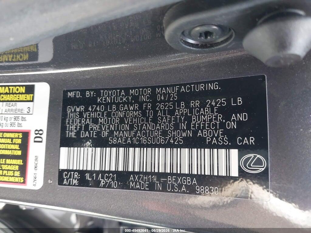 58AEA1C16SU067425 2025 LEXUS ES 300H photo no. 9