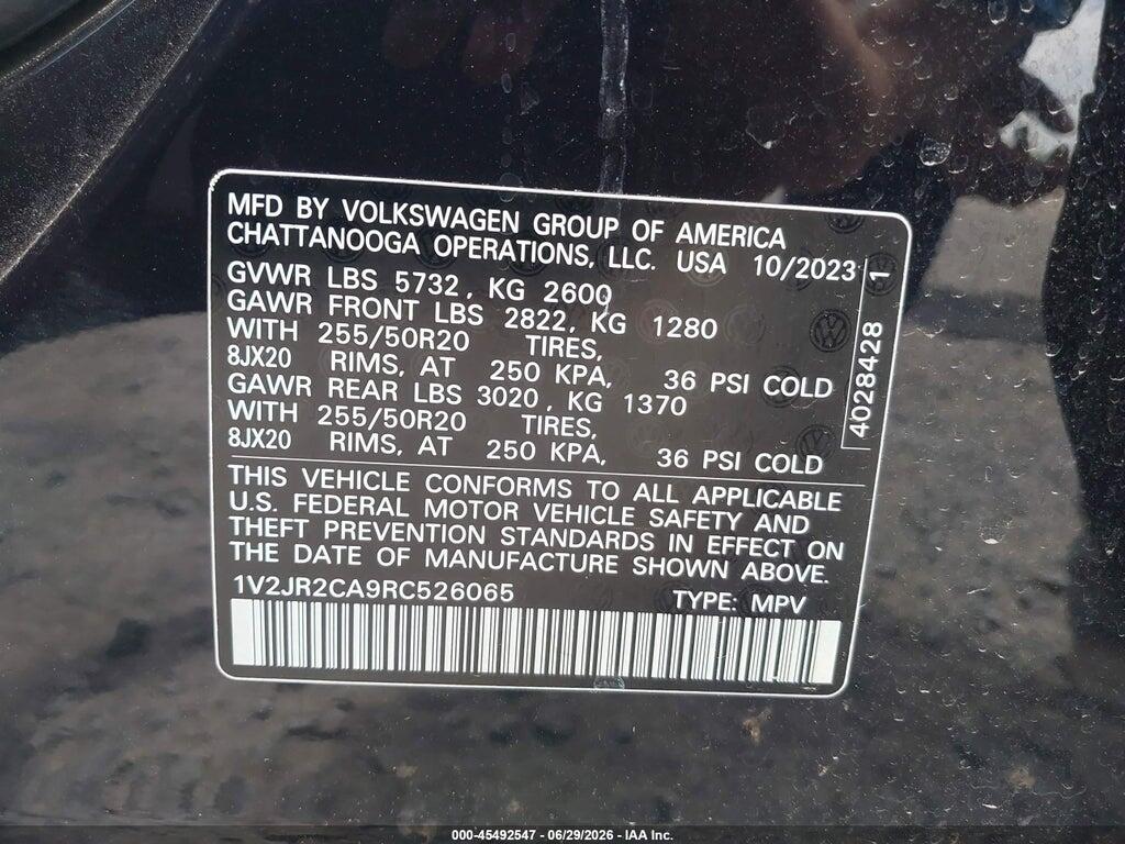 1V2JR2CA9RC526065 2024 VOLKSWAGEN ATLAS photo no. 9