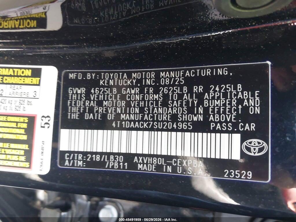 4T1DAACK7SU204965 2025 TOYOTA CAMRY photo no. 9