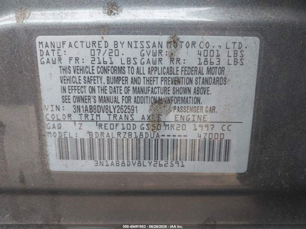 3N1AB8DV8LY262591 2020 NISSAN SENTRA photo no. 9