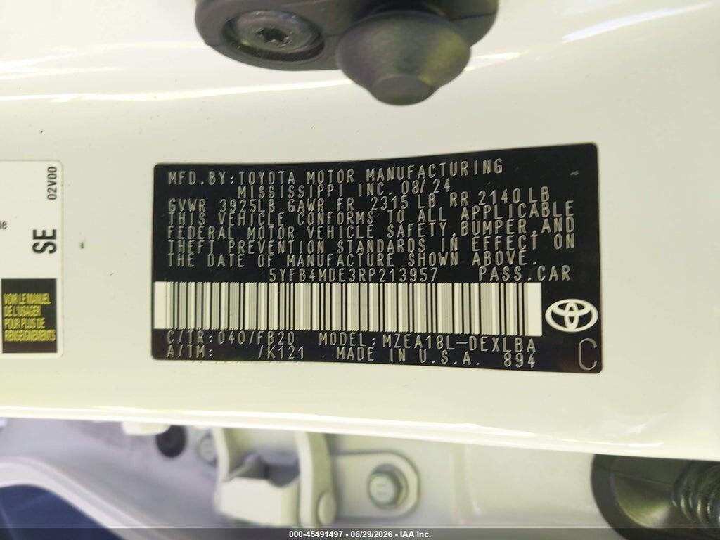5YFB4MDE3RP213957 2024 TOYOTA COROLLA photo no. 9