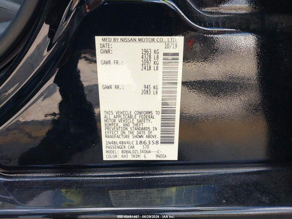 1N4BL4BV4LC186358 2020 NISSAN ALTIMA photo no. 9