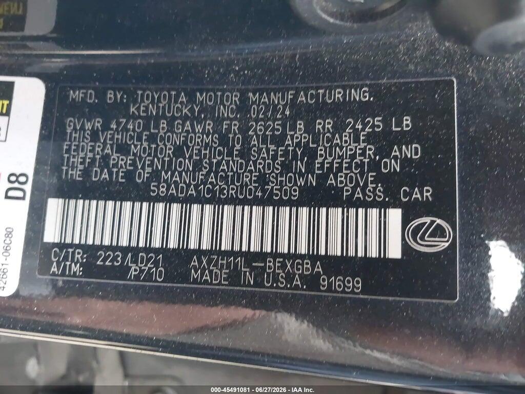 58ADA1C13RU047509 2024 LEXUS ES 300H photo no. 9