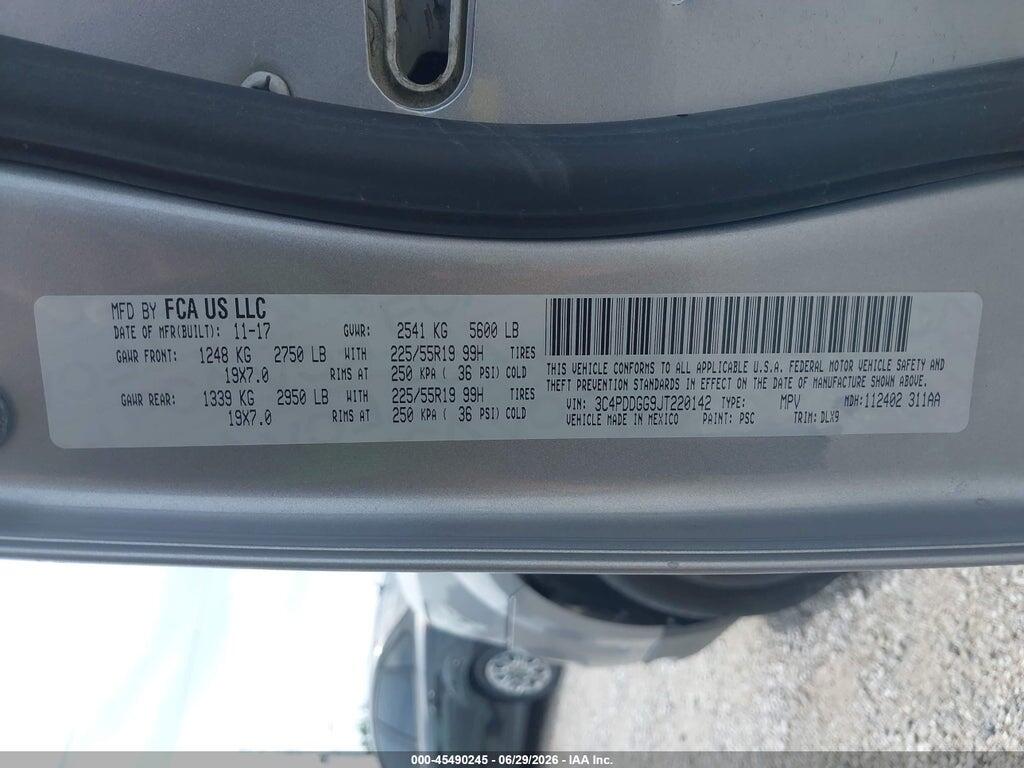 3C4PDDGG9JT220142 2018 DODGE JOURNEY photo no. 9
