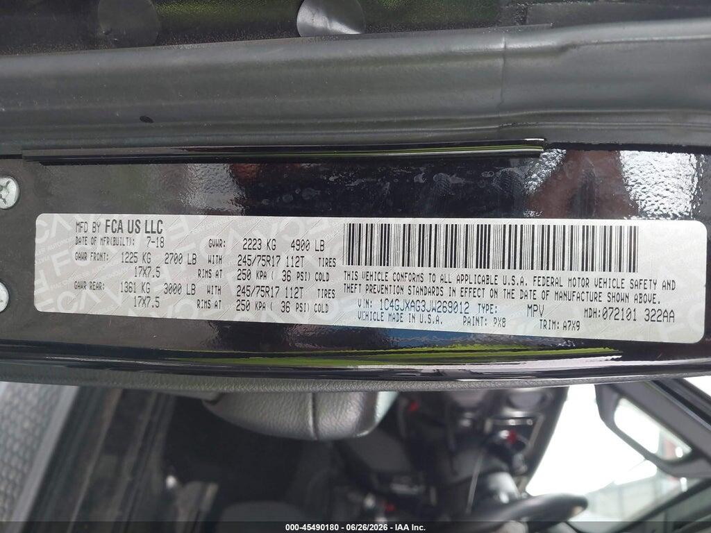 1C4GJXAG3JW269012 2018 JEEP WRANGLER photo no. 9