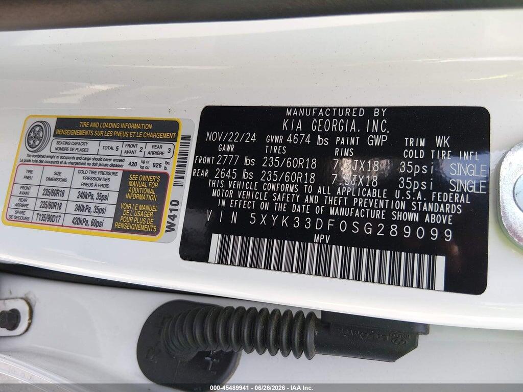 5XYK33DF0SG289099 2025 KIA SPORTAGE photo no. 9