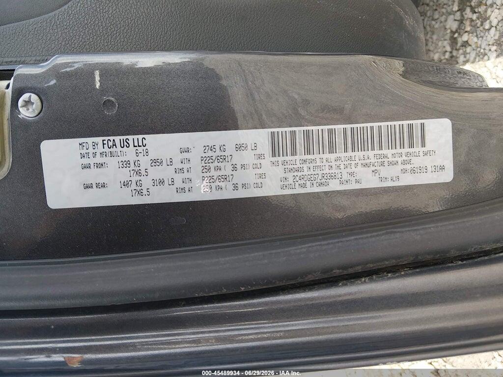 2C4RDGEG7JR336813 2018 DODGE GRAND CARAVAN photo no. 9