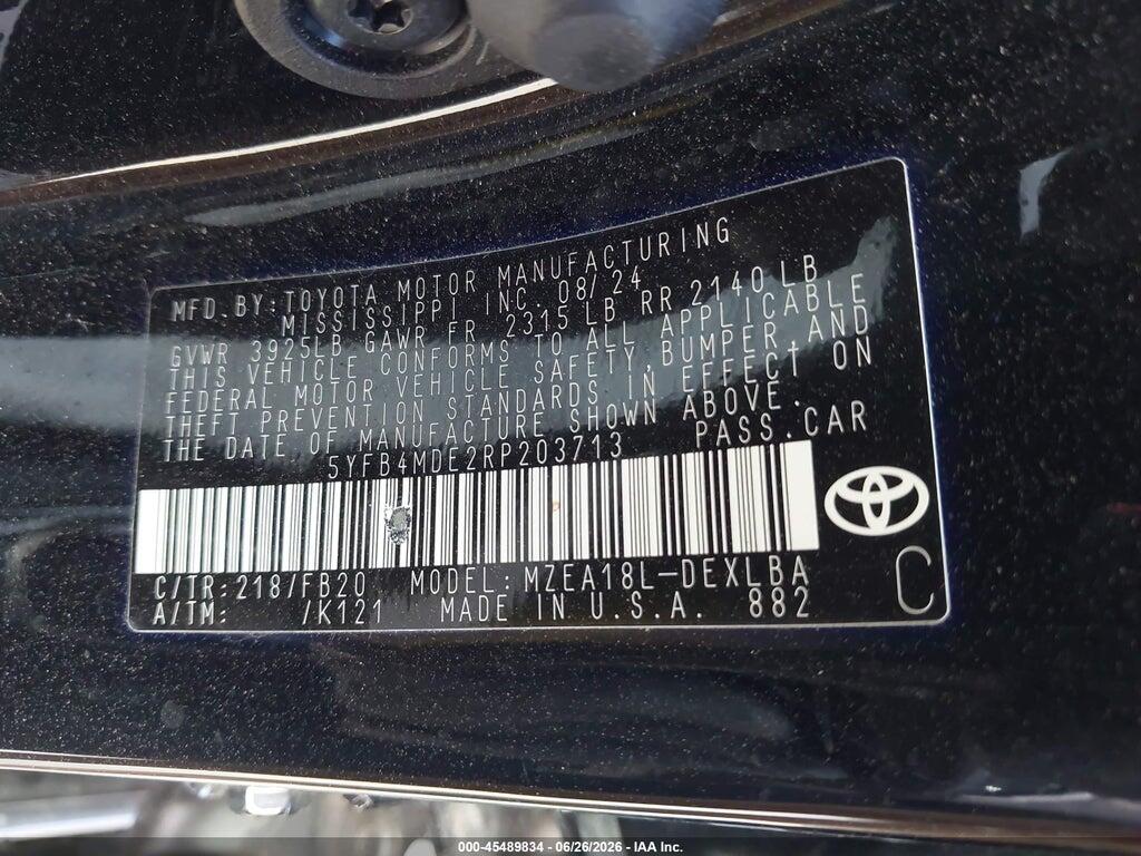 5YFB4MDE2RP203713 2024 TOYOTA COROLLA photo no. 9